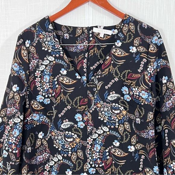 Wayf Floral Paisley Malone Boho Balloon Sleeve Mini Shift Dress Size L - Picture 4 of 16